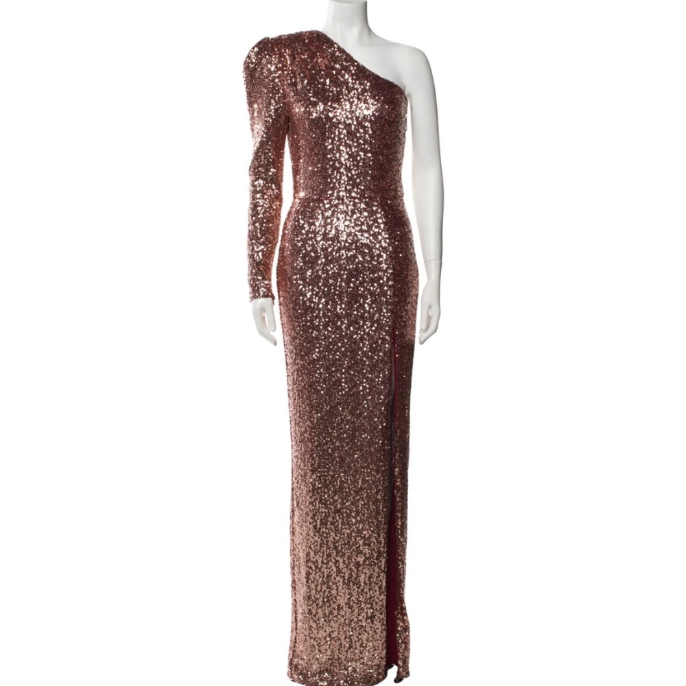 Bronx & Banco Rose Gold Sequin Gold Gown